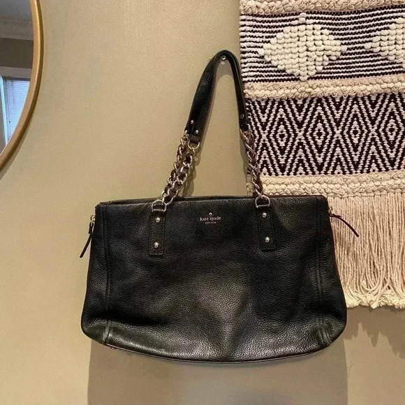 KATE SPADE LEATHER BLACK BAG PURSE - Picture 1 of 11